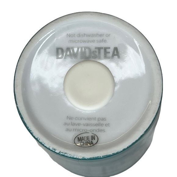 DAVID’S Tea Ceramic Travel Mug 10 Years of Tea Love Drinkware Fireworks Teal - Picture 5 of 7